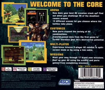 Armored Core - Project Phantasma (US) box cover back